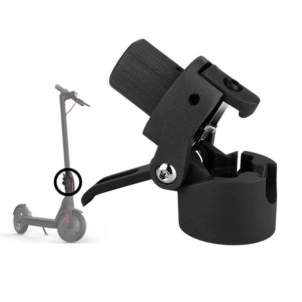 Jadeshay Folding Pole Base - Lock Screw Hook Metal Connector - Compatible with Xiaomi M365 Electric Scooter(Black)