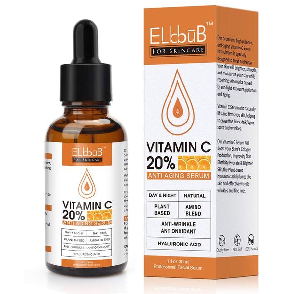 Vitamin C Serum mit Hyaluronsäure für Gesicht & Hyaluron - Gesichts serum Vitamin C Vegan Anti-Aging Gesichtsserum