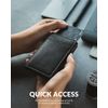 VULKIT Leather Wallet RFID Blocking Automatic Pop Up Business Card Case for Cards & Notes