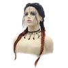 Copper Red Braided Wig Super Soft Double Box Braid Wigs for Black Women Long Brown Red Pre-Plucked Hairline Ombre Wig Synthetic Braiding Heat Resistant Fiber Hair Replacement Wig Drag Cosplay 22”