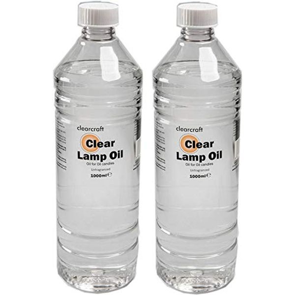 CLEARCRAFT SMOKELESS, ODOURLESS CLEAR LAMP OIL - 2 X 1 LITRE - FREE FUNNEL INCLUDED.