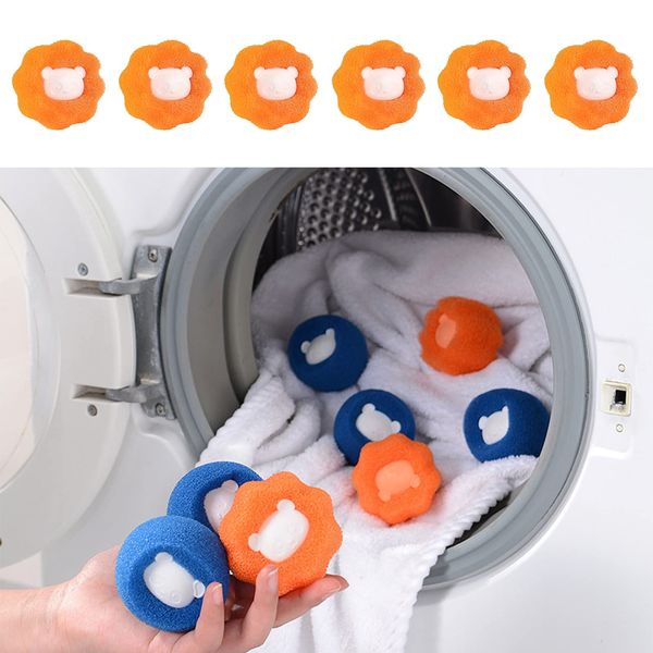 ALLMIRA Laundry Sponge, 6 Pack Laundry Ball, Shedding, Shedding, Pilling Remover, Clothes Drival, Sponge for Cat Hair, Dog Hair, Washing Machine, Epilator, Removal, Convenient, No Damage to Clothes,