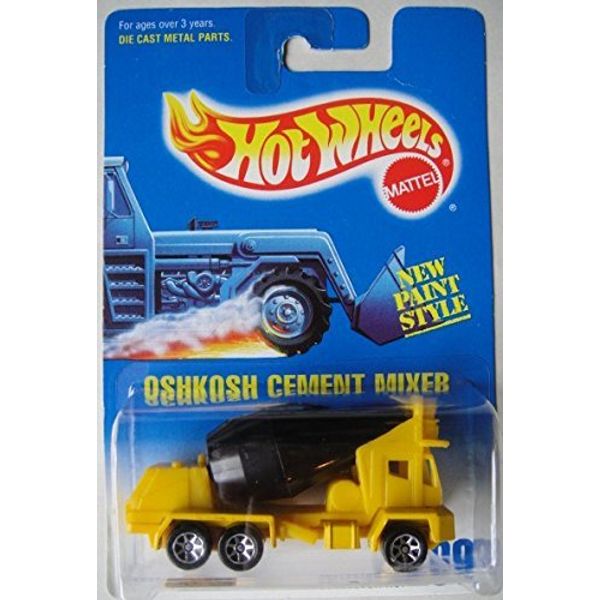 HOT WHEELS YELLOW AND BLACK SEVEN SPOKE #269 OSHKOSH CEMENT MIXER DIE-CAST