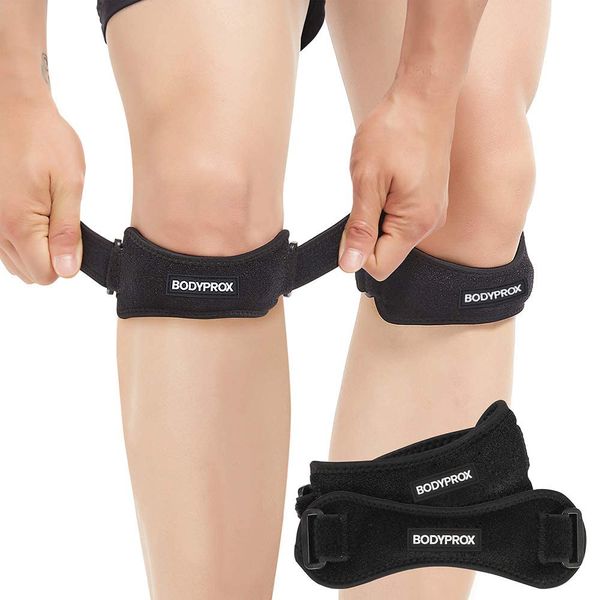 Bodyprox Patella Tendon Knee Strap 2 Pack, Knee Pain Relief Support Brace Hiking, Soccer, Basketball, Running, Jumpers Knee, Tennis, Tendonitis, Volleyball & Squats