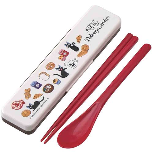 Skater CCS3SAAG-A Combination Set, Chopsticks and Spoon Set, Antibacterial, Kiki's Delivery Service, Bakery, Ghibli, Made in Japan, 7.1 inches (18 cm)