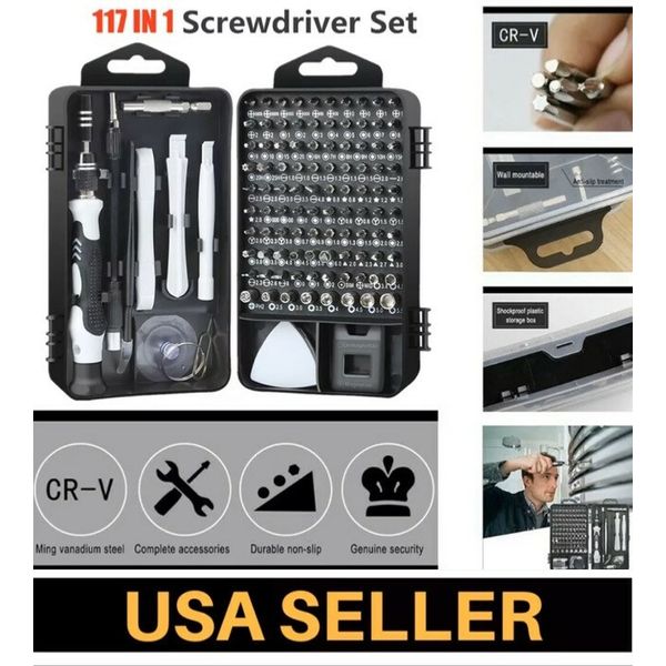 117 IN 1 Precision Screwdriver Bit Set Small Mini Hex Torx Star Flat Bits Tools