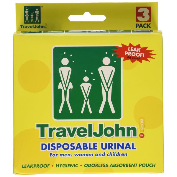 TravelJohn Disposable Urinal for Men, Women & Children 3 units (Pack of 1)