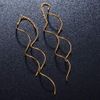 Acefeel Fresh Style Exquisite Threader Dangle Earrings Curve Twist Shape for Women's Gift
