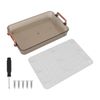 Nikou Tea Tray Rectangular Double Layer Drainage Rack Tea Serving Tray for Parties Coffee Table Kitchen