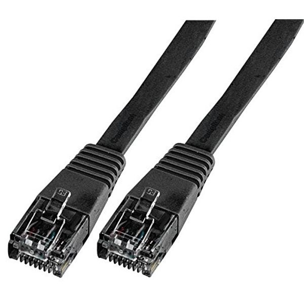 Lead, Flat CAT 5E, LSOH, Black 0.2M, Ethernet Cables & Assemblies Qty X 1