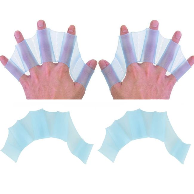 ZHEJIA Swim Gloves, Swim Hands, Paddle Gloves, Paddling Power, Finger Paddle, Paddling Silicone, Increase Propulsion, Swimming Aid, Suitable for Beginners, Designed for Swimming, Competition, Surfing, Body Surfing, Scuba Diving, Water Polo, etc