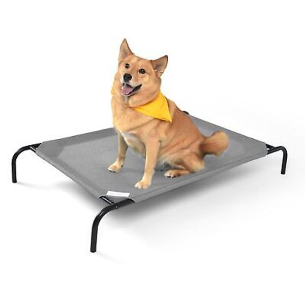 Coolaroo® Elevated Dog Bed, In/Outdoor, Large, Grey, Superb