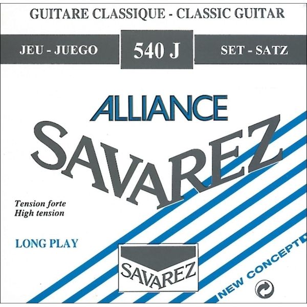 Savarez 540J Alliance Classical Guitar Strings, High Tension, Blue Card