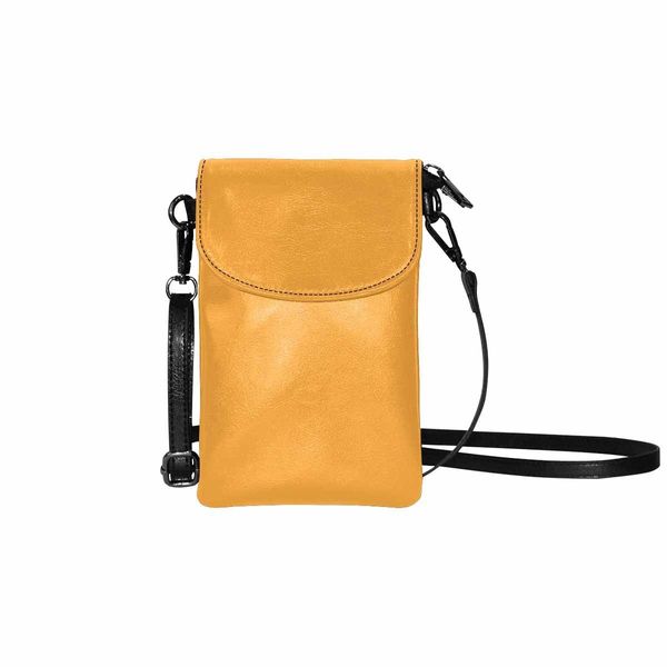 Womens Crossbody Bag - Yellow Orange Small Cell Phone Purse - One Size