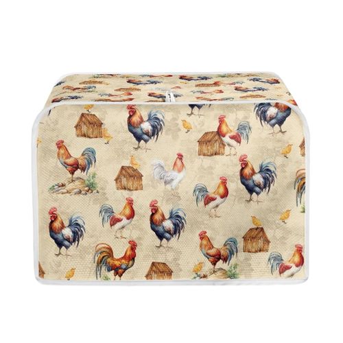 Annejudy Chicken Pattern Two Slice Toaster Cover, Kitchen Small Appliance Covers Home Table Decoration Microwave Oven Dustproof Cover Keep From Dirty Stain, Yellow