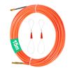 CONNECTION Fish Tape Cable Puller Long 15M Width 3mm Cable Pullers for Electrical Cables Electrical Wire Threader with 2 Metal Lock Wires for Communication Cable,Floor,Wall,Duct(Orange)