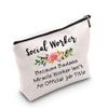 TSOTMO Social Work Appreciation Gift Social Worker Graduation Gift for Woman Because Badass Miracle Worker Isn't An Official Job Title Makeup Bag(Social Worker)