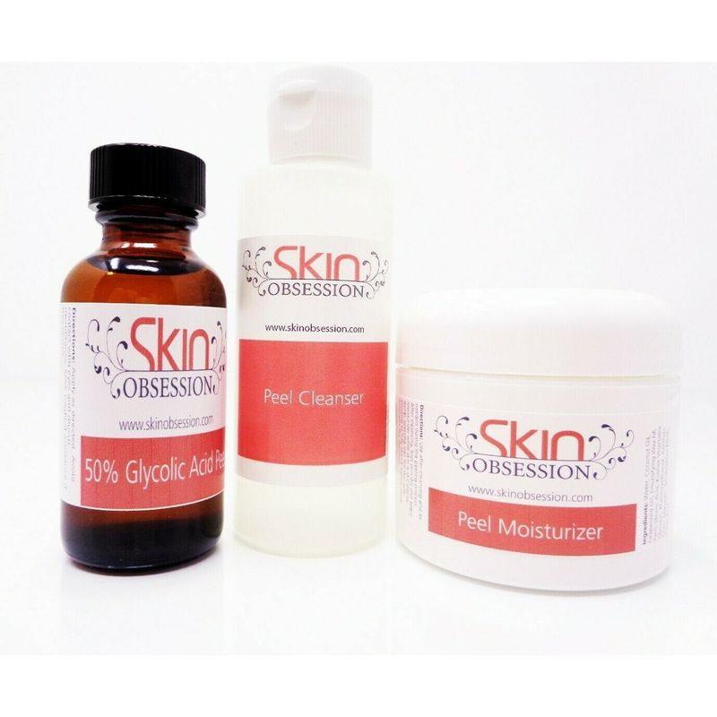 50% Glycolic Acid Peel kit ~Skin Obsession~ Reduces Scarring, Age Spots ...