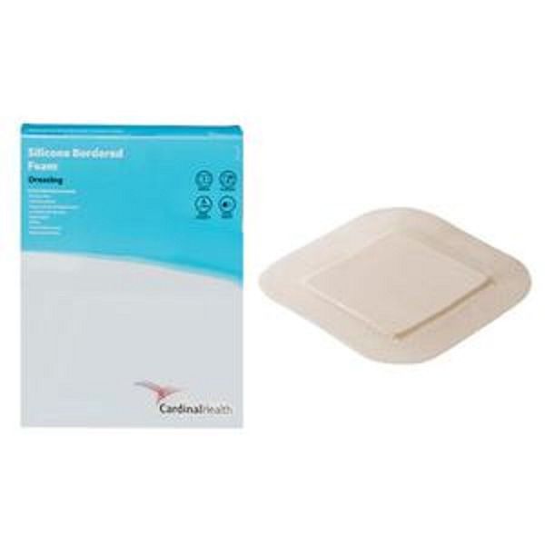 IND Cardinal Health™ Silicone Bordered Foam Dressing, Sacral, 7.2" x 7.2"