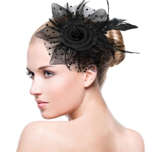 Fascinator Hair Accessories Head Band Women's Feather Flower Bridal Wedding Headpiece