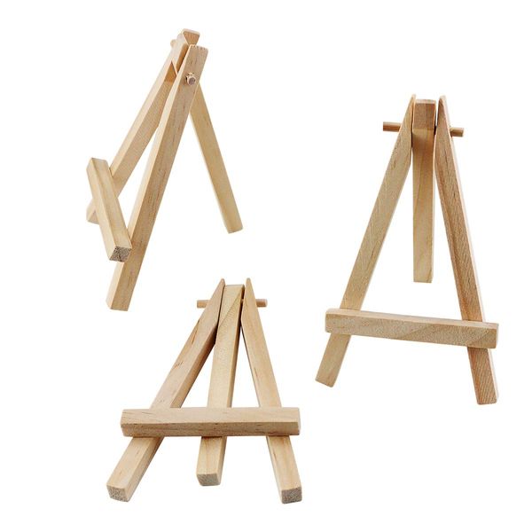 Twdrer 30 Pack 5" Mini Wood Display Easel,Natural Wood Display Stand for Displaying Small Canvases,Business Cards,Photos,DIY Crafts,Home Decorations (2.75" x 5")