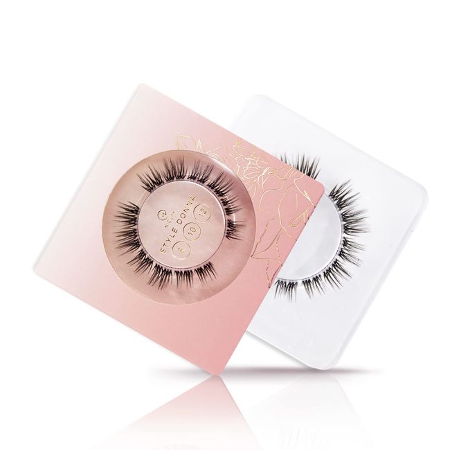 NICLAY Glamour Lash Single Donna – Wimpernverlängerung, Wimpernkranz, Set mit Wimpernkleber & Pinzette, Künstliche Wimpern, Lash Extensions – dauerhaft bis zu 7 Tage tragbar (8/10/12)