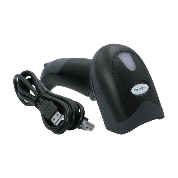 POSSAFE Wired Barcode Scanner with USB Cable | Handheld, High-Speed 1D Laser Code Scanner | Precise Scan Accuracy | Easy to Use, Plug & Play Setup | Ideal for Retail, Warehouse, Restaurant Use