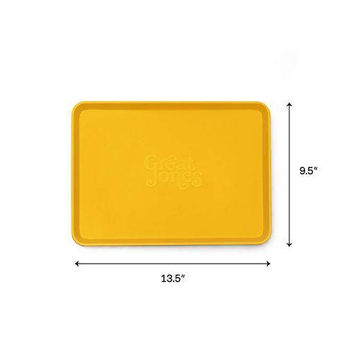 Great Jones Little Sheet (Mustard) | Jelly Roll Pan, Quarter Sheet Pan | Aluminized Steel,13.5" x 9.5" | For Baking, Roasting, & Broiling | Premium Bakeware with Even Heat Distribution