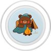 Cute Camping Bear in Sleeping Bag by Fire PopSockets PopGrip for MagSafe