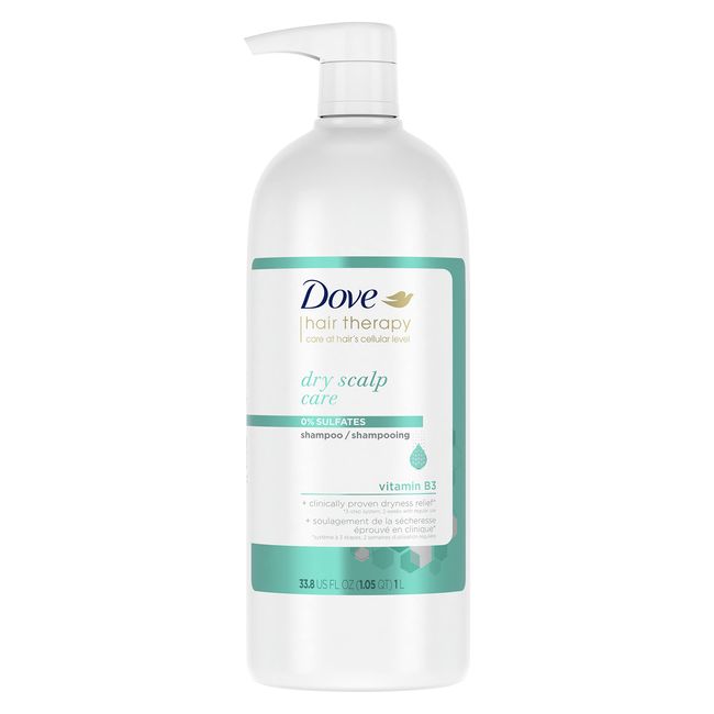 Dove Hair Therapy Shampoo for Dry Scalp Dry Scalp Care Hair Shampoo with Vitamin B3 33.8 fl oz