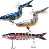 Newofview Set of 3 Fishing Lures, Rubber Fish Bait, Artificial Bait Wobbler, Pike Fish Bait Set for Pike, Perch, Zander (Multi-Colour)