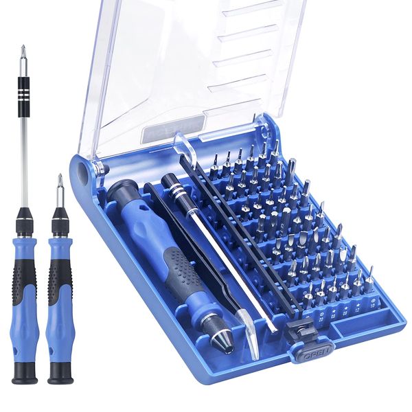 VCELINK Precision Screwdriver Set with 42 Bits, Mini Screwdriver Set Magnetic 45 in 1, Small Screwdriver Kit with Tweezers & Extension Shaft for PC, Phone, Laptop