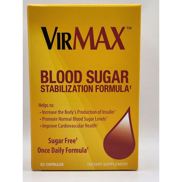 VirMax Blood Sugar Stabilization Formula Cardiovascular Supplement 30CT  EXP7/26
