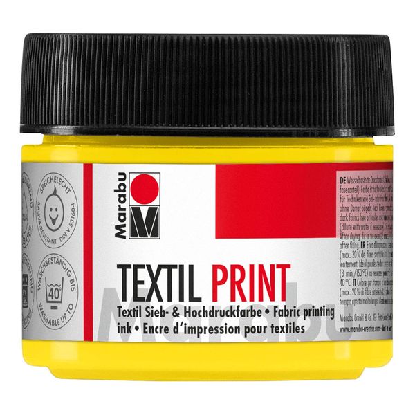 Marabu Textil Print Primary Yellow 100ml Fabric Printing Ink