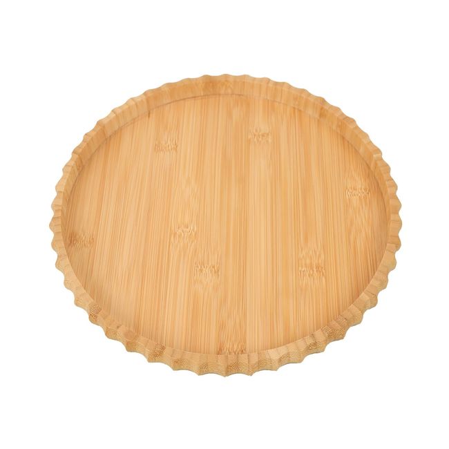 HTB Obon Natural Bamboo Round Tray Cafe Tray, Stylish, Round, Round Tray, Meal Tray, Lunch Tray, Cafe Tray, Small Storage