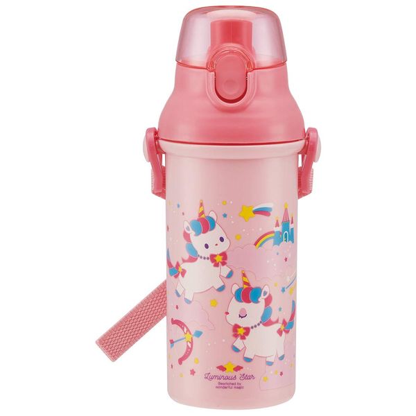 Skater PSB5SANAG-A Children's Ag+ Antibacterial Plastic Water Bottle, 16.9 fl oz (480 ml), Unicorn, Girls, Made in Japan