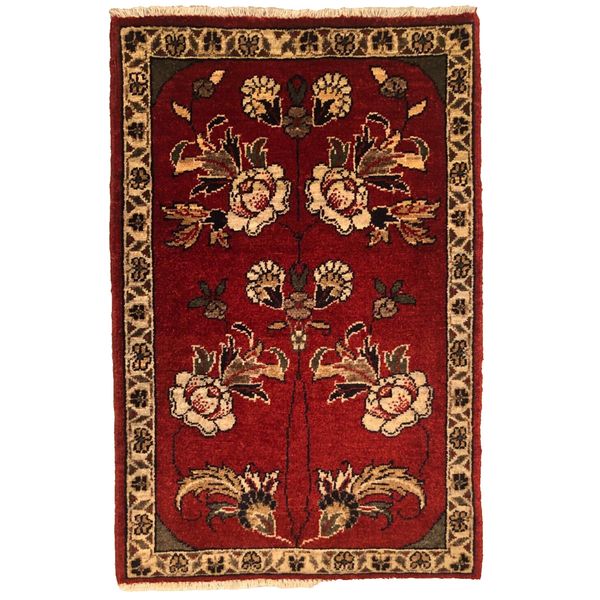 96 x 63 cm | Vintage Handmade Afghan Carpet Door Mat, Small Oriental Wool Rug