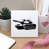'Army War Tank' 108mm Square Ceramic Tile (TD00027833)