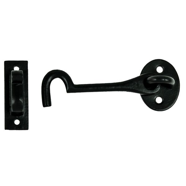 Hook & Eye Latch Security Gate Door Hardware Black