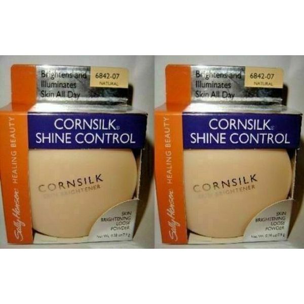 2 New SALLY HANSEN CORNSILK SHINE CONTROL SKIN BRIGHTENER LOOSE POWDER, NATURAL