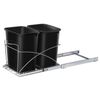 Double Storage Pull Out Waste Bin Container Garbage Trash Can Sliding Kitchen 