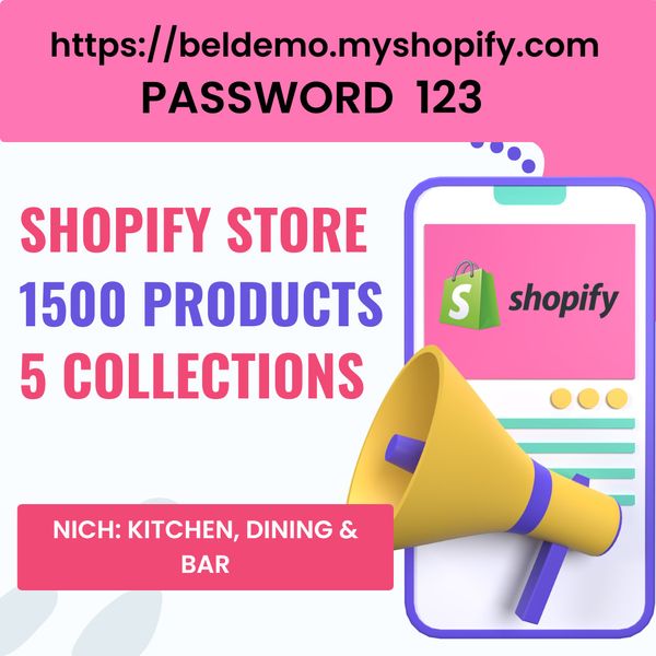 READY-MADE DROPSHIPPING Shopify Store - Kitchen, Dining & Bar - 1500 Products