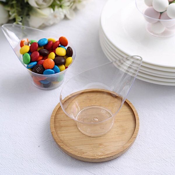 24 Clear 3 oz Disposable Mini Teardrop Plastic DESSERT CUPS Party Events