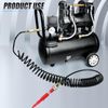 ERGAOBOY 1Pcs 8mm Polyurethane Air Compressor Hose, 10m Black Retractable Hose, Quick Coupler