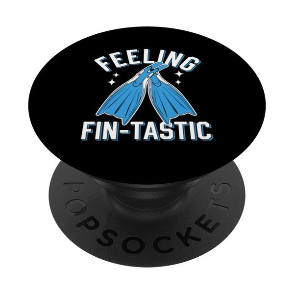 Feeling Fin-Tastic Under Water Diver Scuba Divers Diving PopSockets Adhesive PopGrip