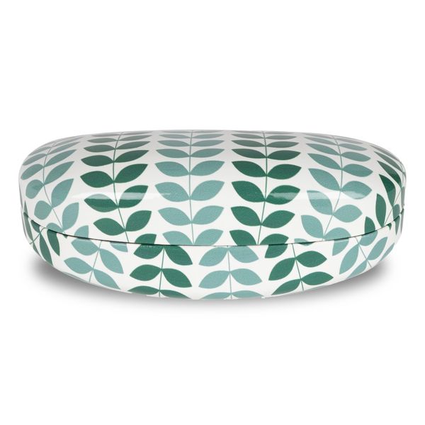 LAGO TERRA Geometric Leaf Print Hard Shell Sunglasses Case - Willow (Large)