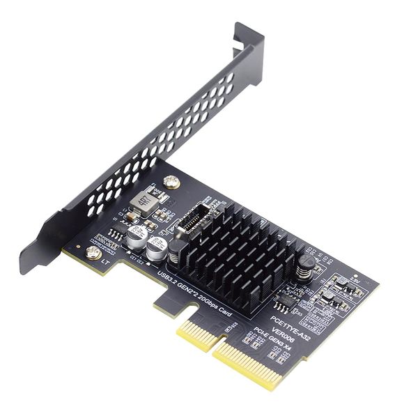 NFHK USB 3.2 Gen2 Type-E 20Gbps Front Panel Socket to PCI-E 4X Express Card Adapter for Desktop Motherboard