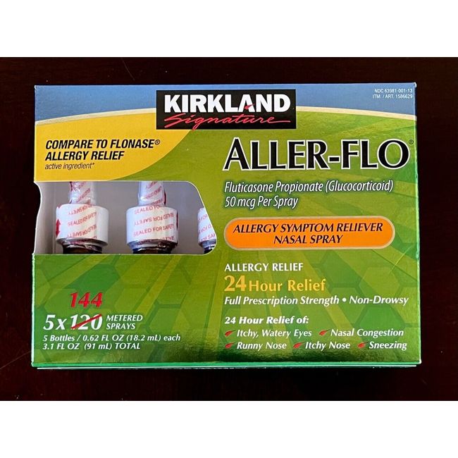 Kirkland Signature Aller-Flo, 720 Sprays 5 Bottles 144 Sprays Each Non-Drowsy