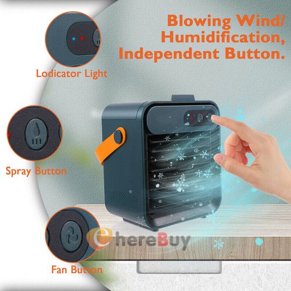 Portable Cooling Fan, Portable Air Conditioner Cooling Fan Quiet with 3 Speeds