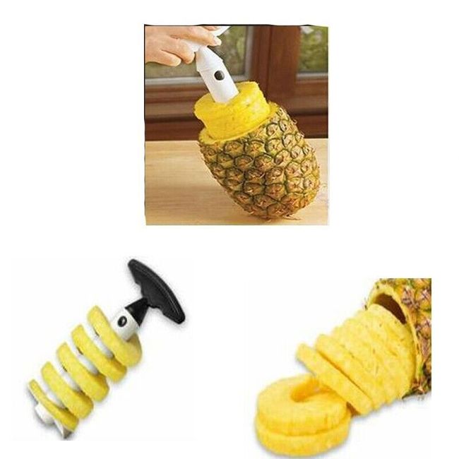 Handheld Pineapple Corer Slicer Peeler Cutter Gadget Fruit Ring Plastic Kitchen